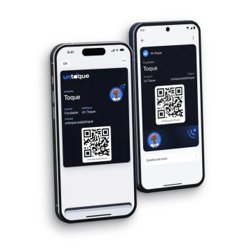 Tarjeta digital de Un Toque en el Wallet de un celular, con su QR